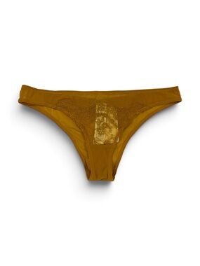 Forever 21 Mustard Yellow Lace-Trim Bikini Brief | S | NWT